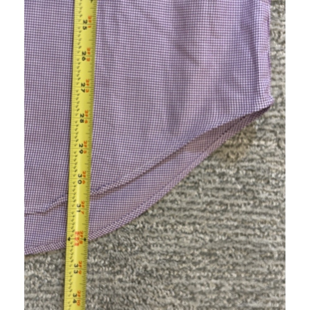 Polo Ralph Lauren Shirt Men 16.5 32/33 (Large) Purple‎ Gingham Check Stretch - Picture 7 of 8